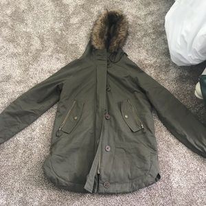 Olive green winter coat